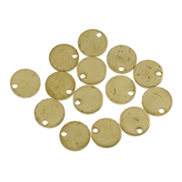 Colgantes de la joyería de cobre amarillo, metal, Redondo aplanado, diverso tamaño para la opción, color original, libre de níquel, plomo & cadmio, agujero:aproximado 1.5mm, 100PCs/Bolsa, Vendido por Bolsa