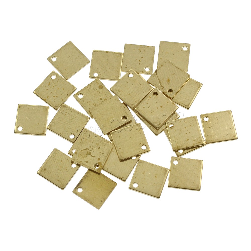Brass Jewelry Pendants, Square, different size for choice, original color, nickel, lead & cadmium free, Hole:Approx 1.5mm, 1000PCs/Bag, Sold By Bag
