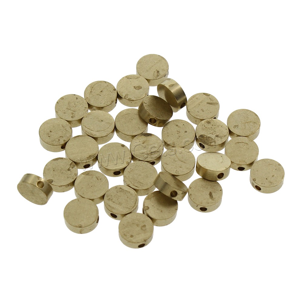 Flach Messing Perlen, flache Runde, verschiedene Größen vorhanden, originale Farbe, frei von Nickel, Blei & Kadmium, Bohrung:ca. 1.5mm, 1000PCs/Tasche, verkauft von Tasche