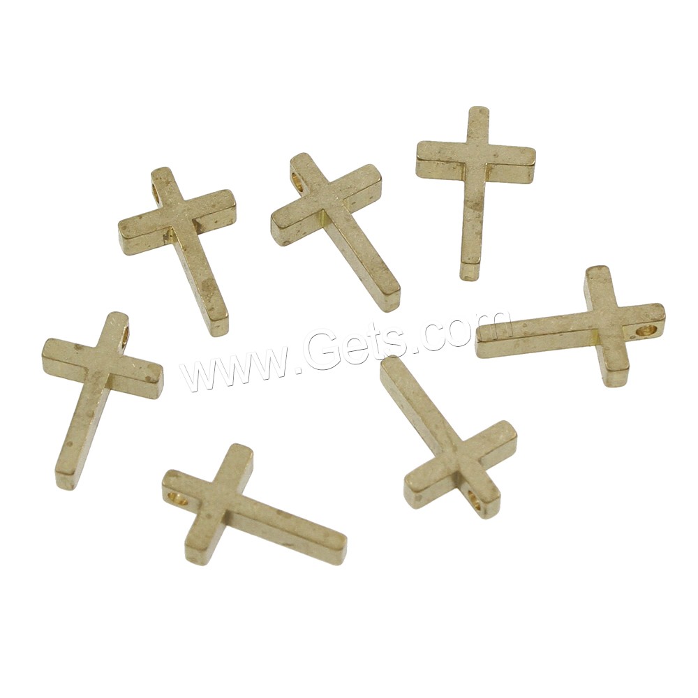 Colgantes de Cruces de latón, metal, diverso tamaño para la opción, color original, libre de níquel, plomo & cadmio, agujero:aproximado 1.5mm, Vendido por UD
