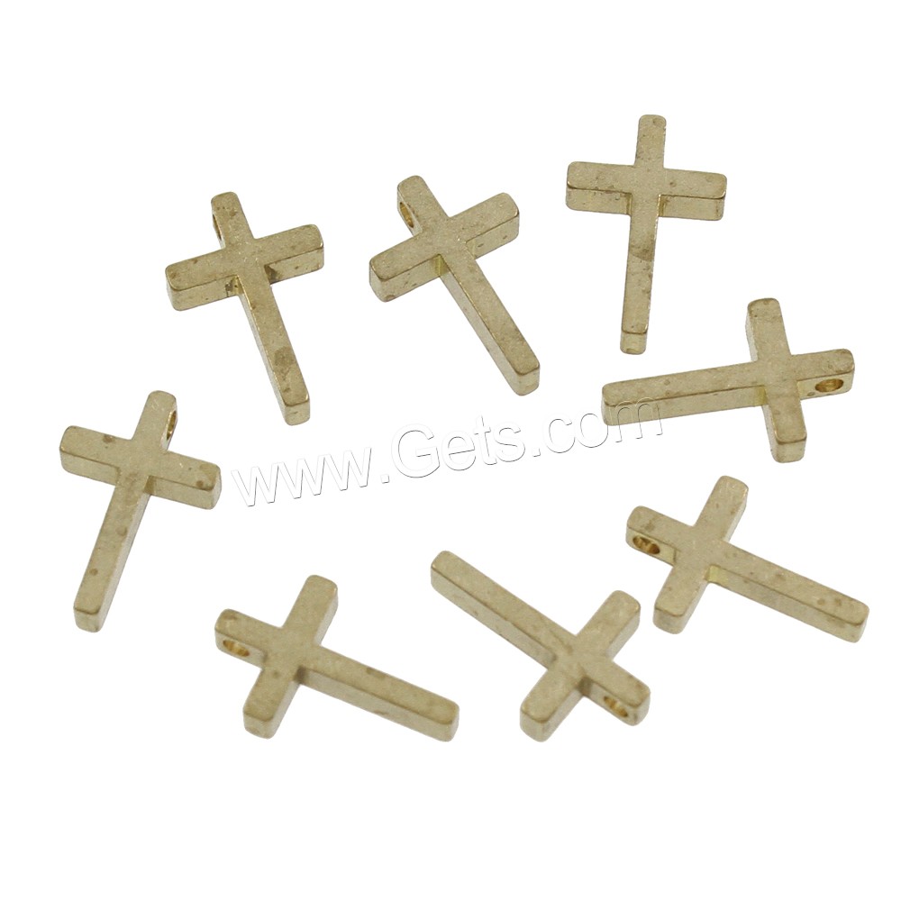 Colgantes de Cruces de latón, metal, diverso tamaño para la opción, color original, libre de níquel, plomo & cadmio, agujero:aproximado 1.5mm, Vendido por UD
