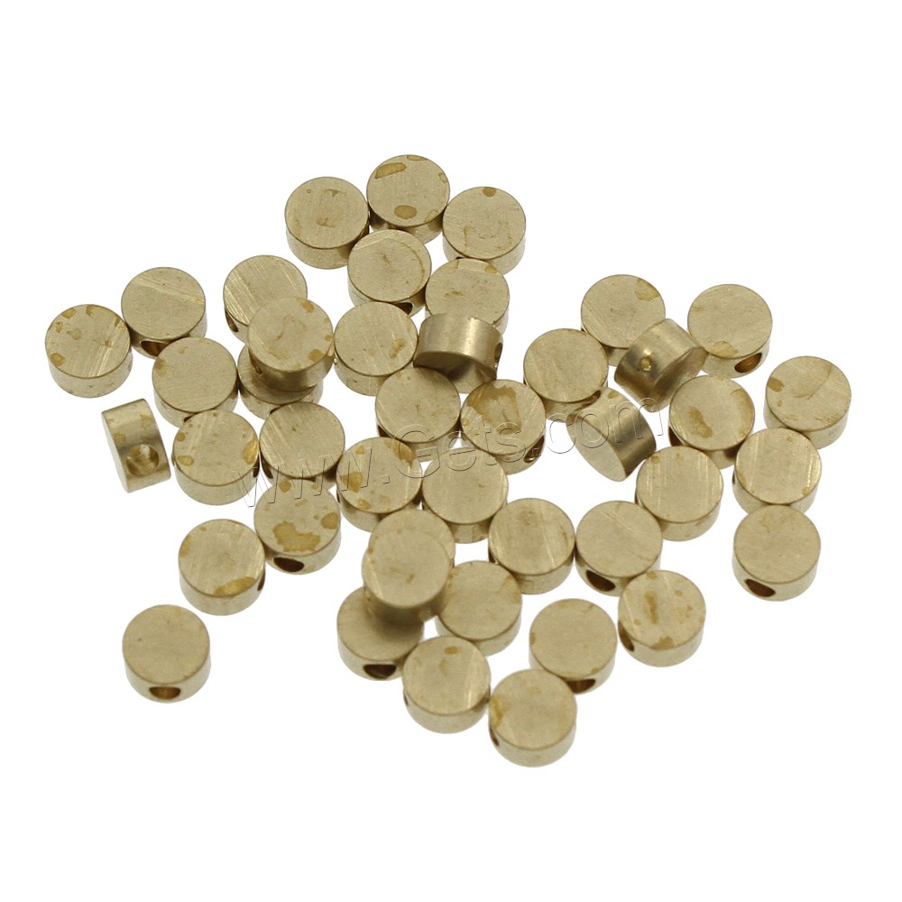Flat Brass Beads, Flat Round, different size for choice, original color, nickel, lead & cadmium free, Hole:Approx 1.5mm, 1000PCs/Bag, Sold By Bag