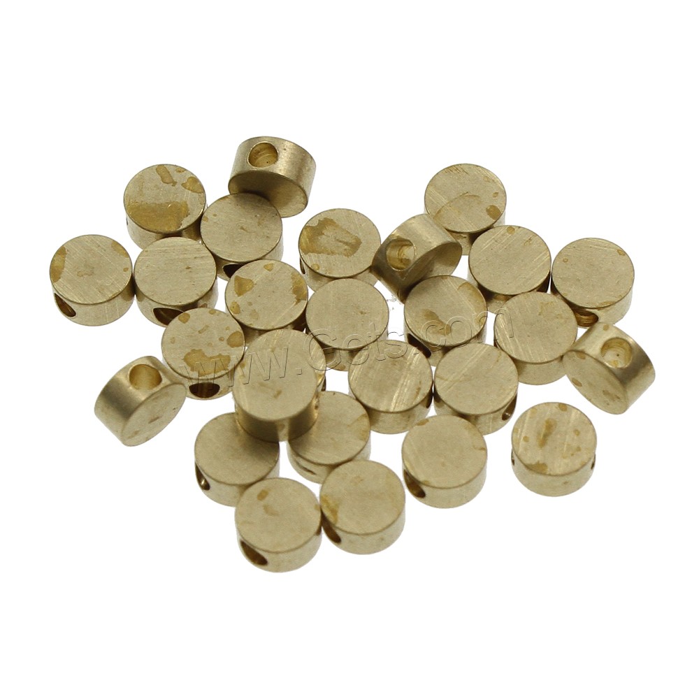 Flat Brass Beads, Flat Round, different size for choice, original color, nickel, lead & cadmium free, Hole:Approx 1.5mm, Sold By PC