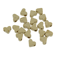 Brass Jewelry Beads, Heart, original color, nickel, lead & cadmium free Approx 1.5mm 