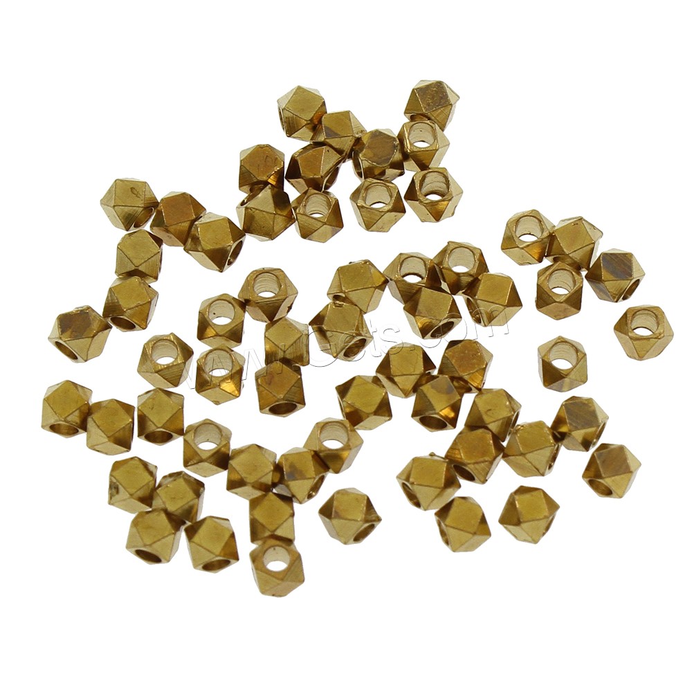 Weinlese Messing Perlen, verschiedene Größen vorhanden, originale Farbe, frei von Nickel, Blei & Kadmium, Bohrung:ca. 1.5mm, 200PCs/Tasche, verkauft von Tasche