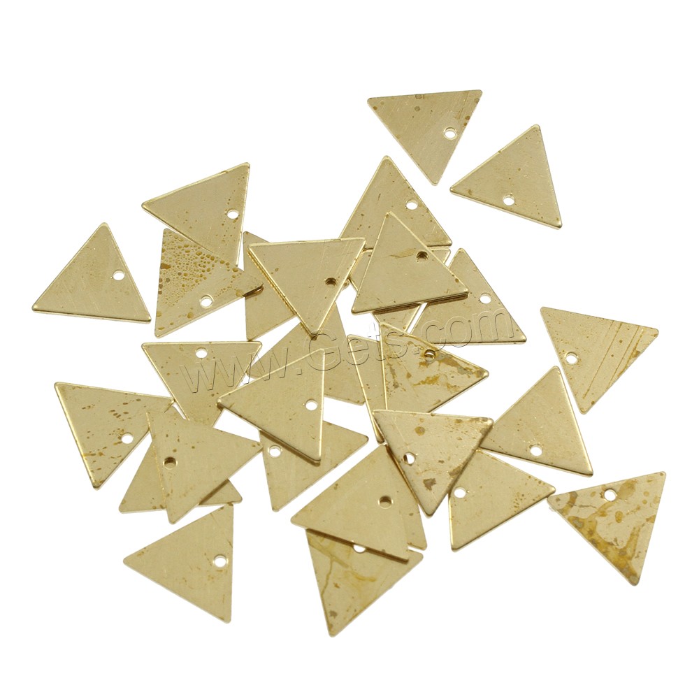 Brass Jewelry Pendants, Triangle, different size for choice, original color, nickel, lead & cadmium free, Hole:Approx 1.5mm, 1000PCs/Bag, Sold By Bag