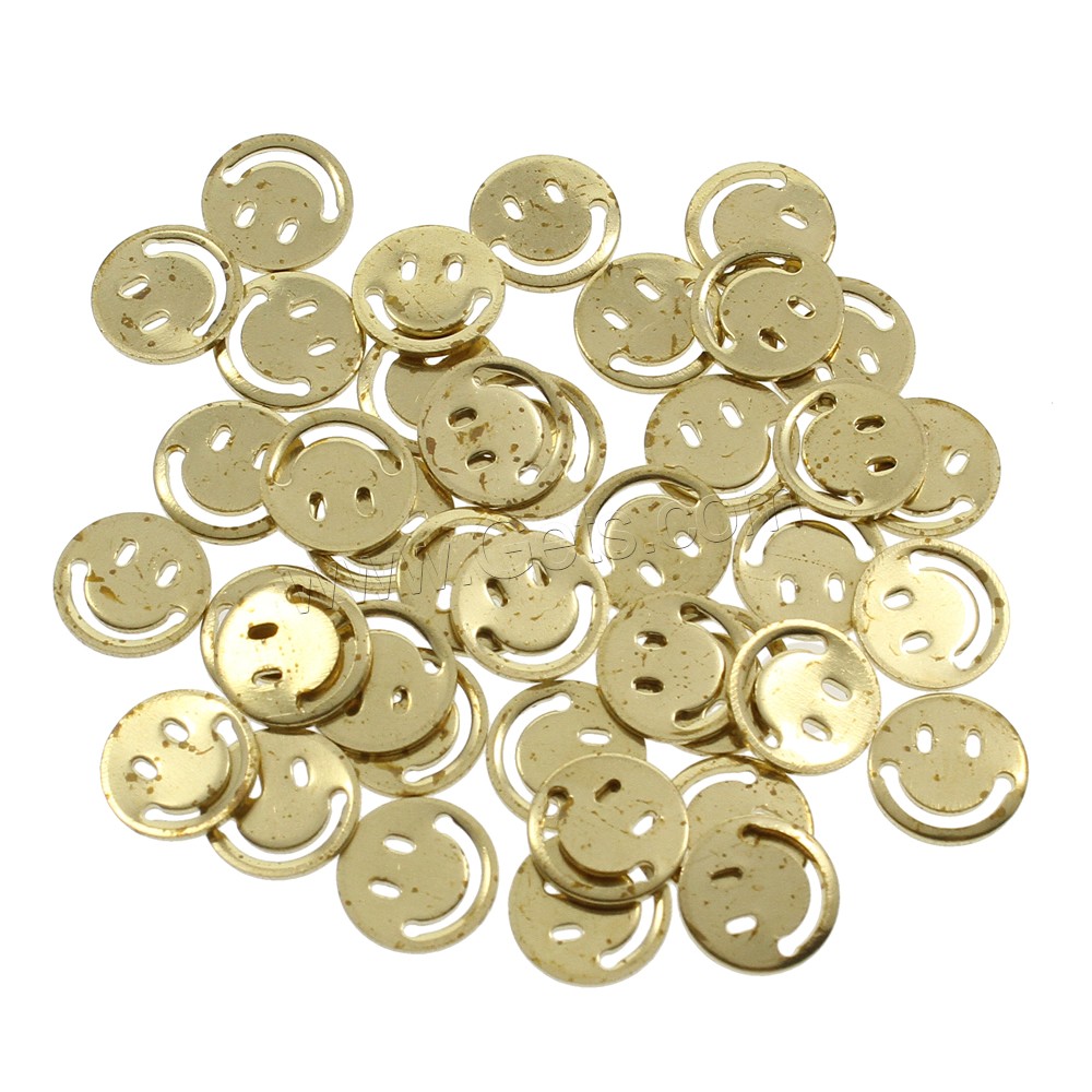 Brass Cabochon, Smiling Face, different size for choice, original color, nickel, lead & cadmium free, 1000PCs/Bag, Sold By Bag