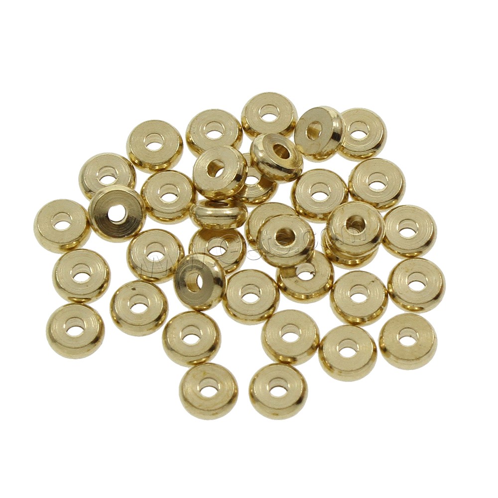 Weinlese Messing Perlen, verschiedene Größen vorhanden, originale Farbe, frei von Nickel, Blei & Kadmium, Bohrung:ca. 1mm, 200PCs/Tasche, verkauft von Tasche