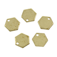 Brass Jewelry Pendants, Hexagon original color, nickel, lead & cadmium free Approx 1.5mm 