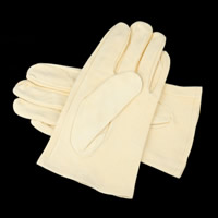 Handschuhe, WildlederVeloursleder, mit Baumwolle, gelb, 90x220mm, verkauft von Paar