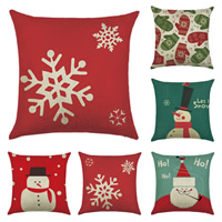 Funda de almohada, Tela de algodón, Cuadrado, Joyas de Navidad & diferentes patrones para la opción & con el patrón de la letra, 45x45cm, Vendido por UD