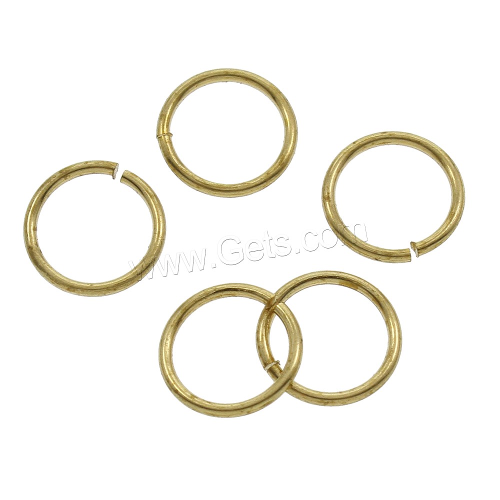 Messing öffnen Sprung Ring, verschiedene Größen vorhanden, originale Farbe, frei von Nickel, Blei & Kadmium, Bohrung:ca. 10mm, 500PCs/Tasche, verkauft von Tasche