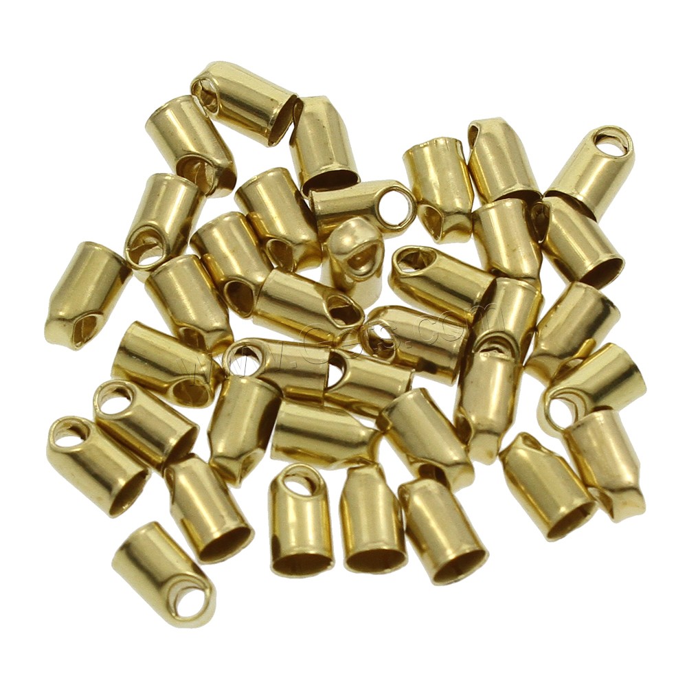 Brass Cord Tips, plated, different size for choice, more colors for choice, nickel, lead & cadmium free, Hole:Approx 2mm, 1000PCs/Bag, Sold By Bag