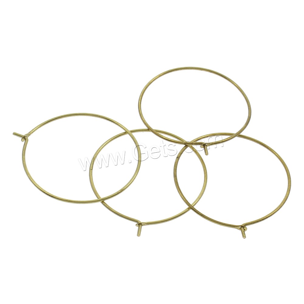 Brass Hoop Earring Components, Donut, different size for choice, original color, nickel, lead & cadmium free, 1000PCs/Bag, Sold By Bag