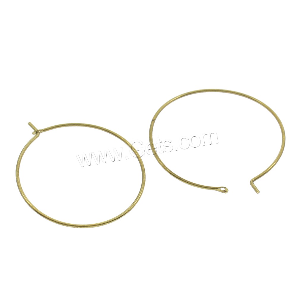 Brass Hoop Earring Components, Donut, different size for choice, original color, nickel, lead & cadmium free, 1000PCs/Bag, Sold By Bag
