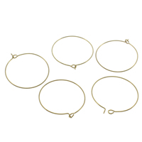 Brass Hoop Earring Components, Donut original color, nickel, lead & cadmium free 