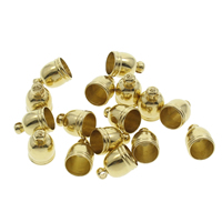 Brass Bead Tips, plated original color 