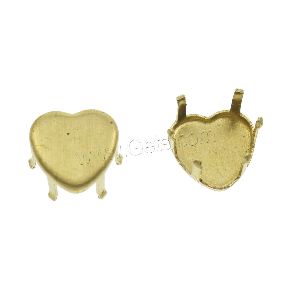 Brass Bead Tips, Heart, plated, different size for choice, original color, Sold By PC