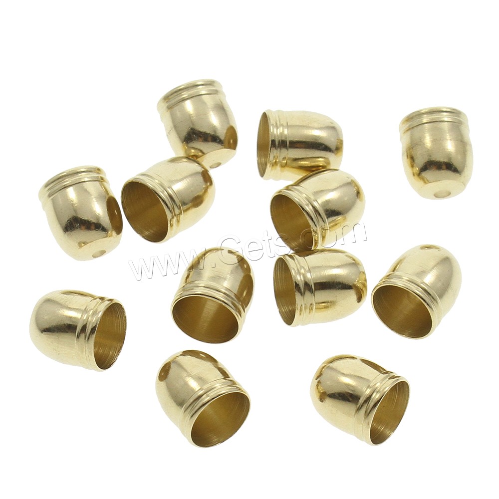 Brass End Cap, different size for choice, original color, nickel, lead & cadmium free, Inner Diameter:Approx 4, 5, 6, 7mm, 1000PCs/Bag, Sold By Bag