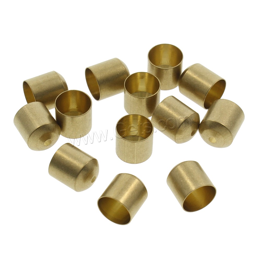 Brass End Cap, different size for choice, original color, nickel, lead & cadmium free, Hole:Approx 1.5uff0c 2mm, 1000PCs/Bag, Sold By Bag