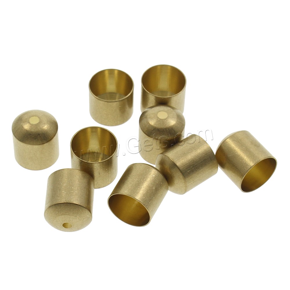 Brass End Cap, plated, different size for choice, original color, Hole:Approx 1.5uff0c 2mm, 1000PCs/Bag, Sold By Bag