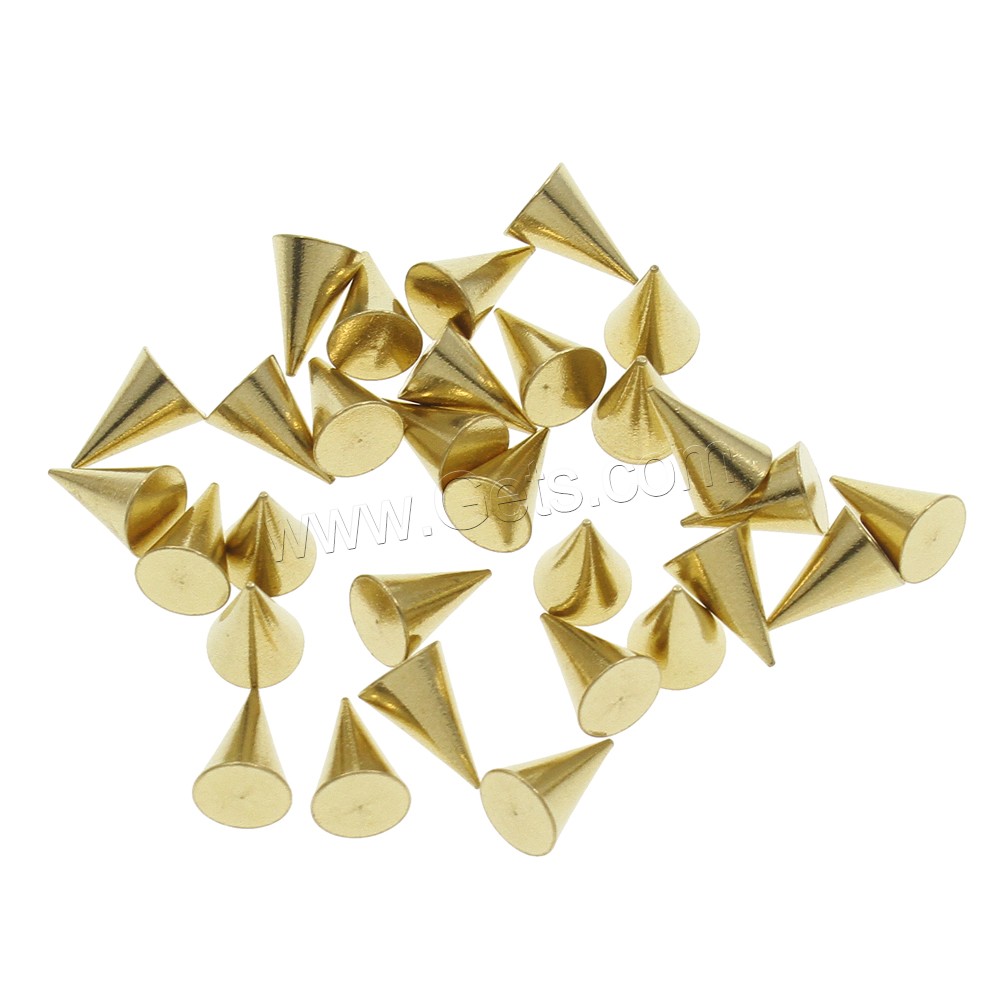 Brass Cabochon, Conical, different size for choice & flat back, original color, nickel, lead & cadmium free, 1000PCs/Bag, Sold By Bag