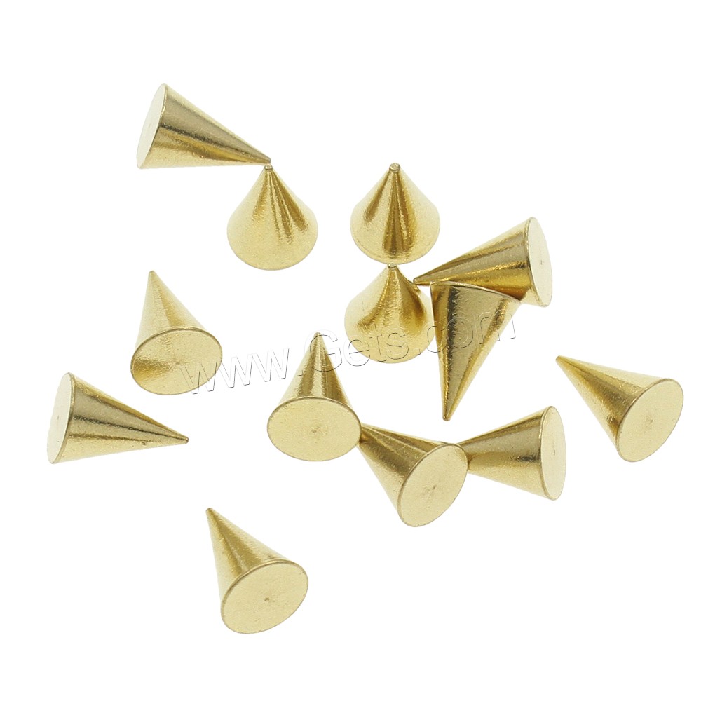 Brass Cabochon, Conical, different size for choice & flat back, original color, nickel, lead & cadmium free, 1000PCs/Bag, Sold By Bag