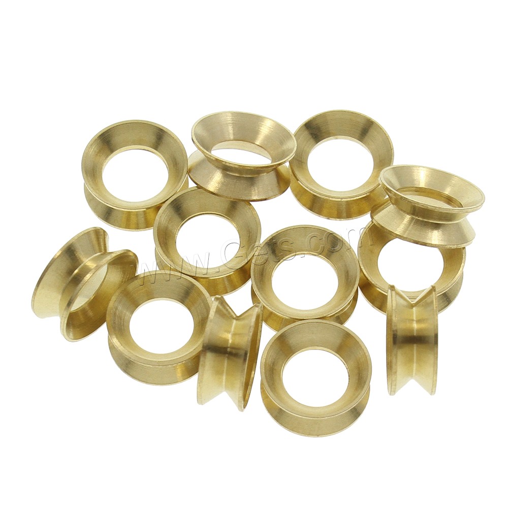 Messing Verknüpfung Ring, Rondell, verschiedene Größen vorhanden, originale Farbe, frei von Nickel, Blei & Kadmium, Bohrung:ca. 6uff0c 7uff0c 8uff0c 10uff0c 12mm, 500PCs/Tasche, verkauft von Tasche