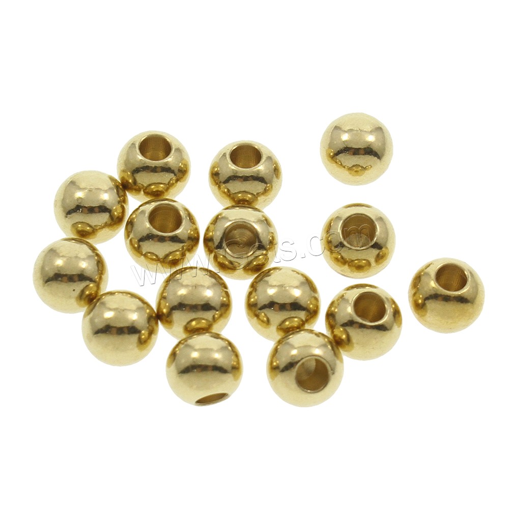 Brass Jewelry Beads, Round, different size for choice, original color, nickel, lead & cadmium free, 500PCs/Bag, Sold By Bag