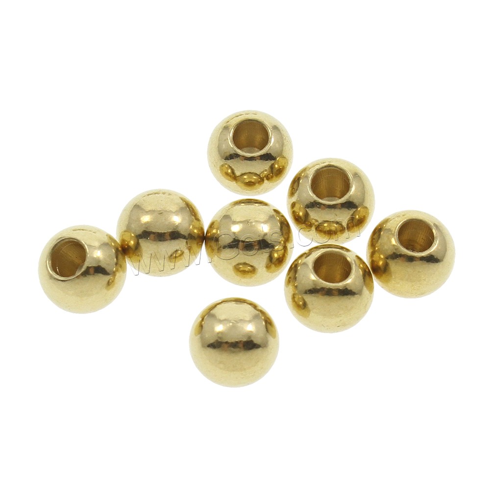 Brass Jewelry Beads, Round, different size for choice, original color, nickel, lead & cadmium free, 500PCs/Bag, Sold By Bag