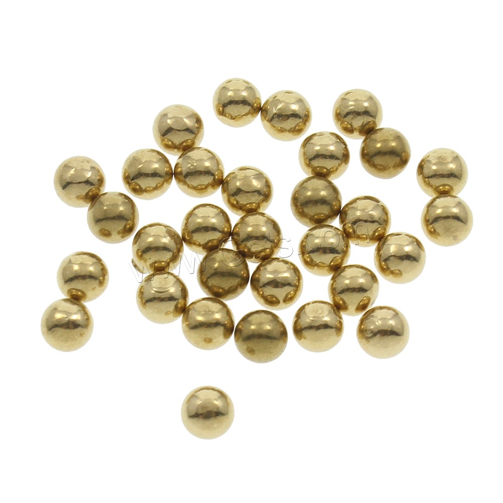 Brass Jewelry Beads, Round, different size for choice & no hole, original color, nickel, lead & cadmium free, 1000PCs/Bag, Sold By Bag
