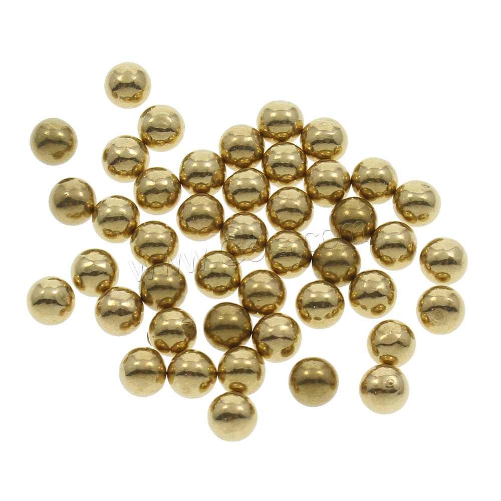 Weinlese Messing Perlen, rund, verschiedene Größen vorhanden & kein Loch, originale Farbe, frei von Nickel, Blei & Kadmium, 1000PCs/Tasche, verkauft von Tasche
