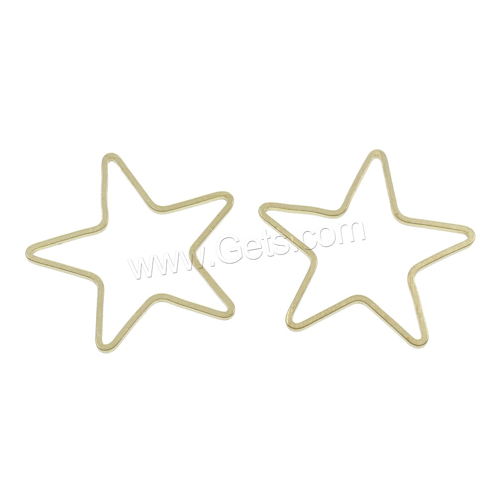 Anillo de cobre amarillo de vinculación, metal, Estrella, diverso tamaño para la opción, color original, libre de níquel, plomo & cadmio, 1000PCs/Bolsa, Vendido por Bolsa