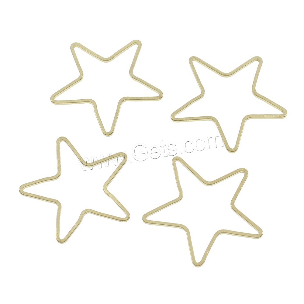 Brass Linking Ring, Star, different size for choice, original color, nickel, lead & cadmium free, 1000PCs/Bag, Sold By Bag
