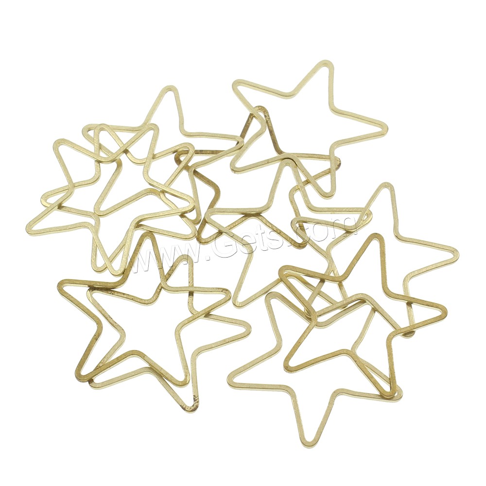 Anillo de cobre amarillo de vinculación, metal, Estrella, diverso tamaño para la opción, color original, libre de níquel, plomo & cadmio, 1000PCs/Bolsa, Vendido por Bolsa