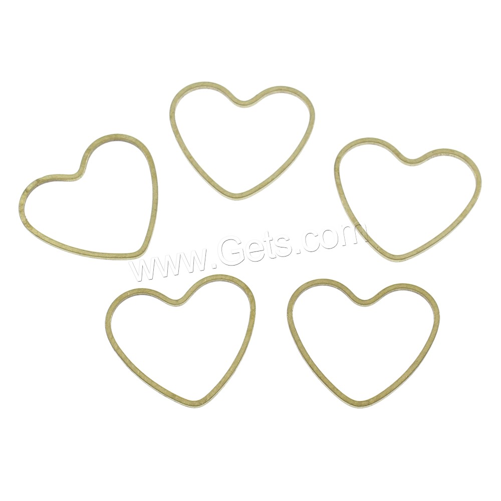 Anillo de cobre amarillo de vinculación, metal, Corazón, diverso tamaño para la opción, color original, libre de níquel, plomo & cadmio, 1000PCs/Bolsa, Vendido por Bolsa