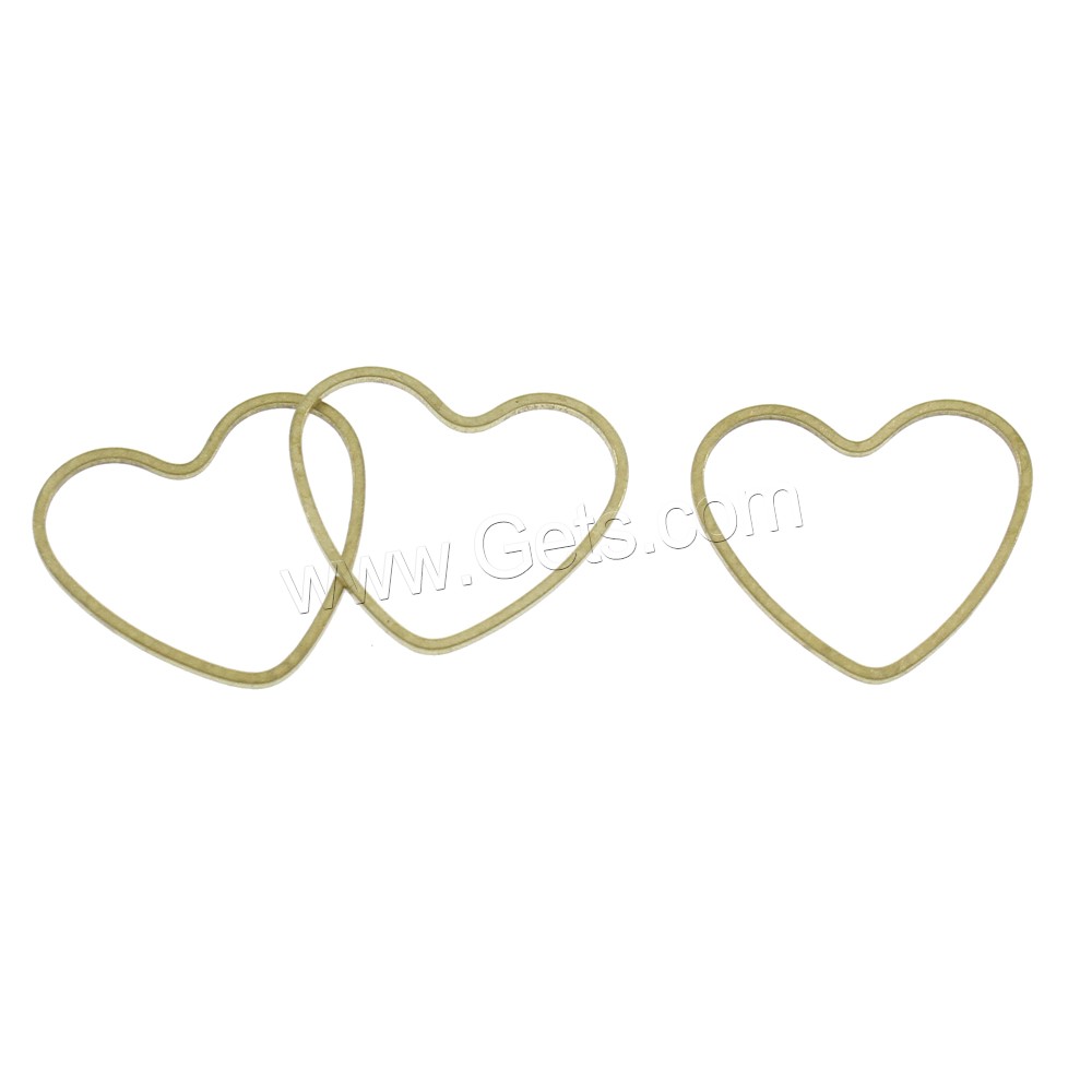 Anillo de cobre amarillo de vinculación, metal, Corazón, diverso tamaño para la opción, color original, libre de níquel, plomo & cadmio, 1000PCs/Bolsa, Vendido por Bolsa