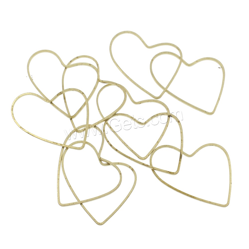 Anillo de cobre amarillo de vinculación, metal, Corazón, diverso tamaño para la opción, color original, libre de níquel, plomo & cadmio, 500PCs/Bolsa, Vendido por Bolsa