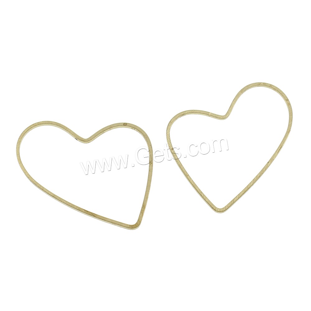 Messing Verknüpfung Ring, Herz, plattiert, verschiedene Größen vorhanden, keine, frei von Nickel, Blei & Kadmium, verkauft von PC