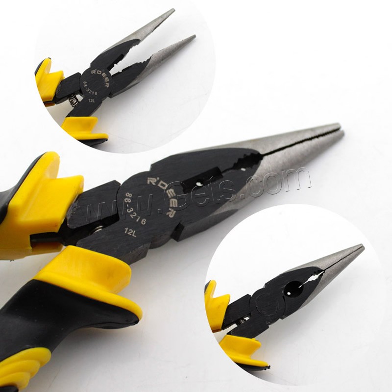 Chain Nose Plier, Stainless Steel, with Plastic, black ionic, different size for choice, 30PCs/Bag, Sold By Bag