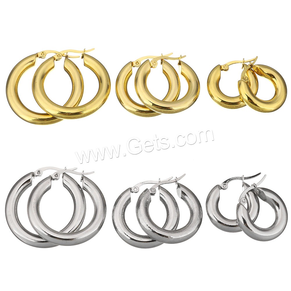 Stainless Steel Hoop Earring, plated, different size for choice & for woman, more colors for choice, Sold By Pair