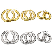 Edelstahl Hoop Ohrringe, plattiert, verschiedene Größen vorhanden & für Frau, keine, verkauft von Paar