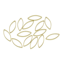 Brass Linking Ring, Leaf original color, nickel, lead & cadmium free 