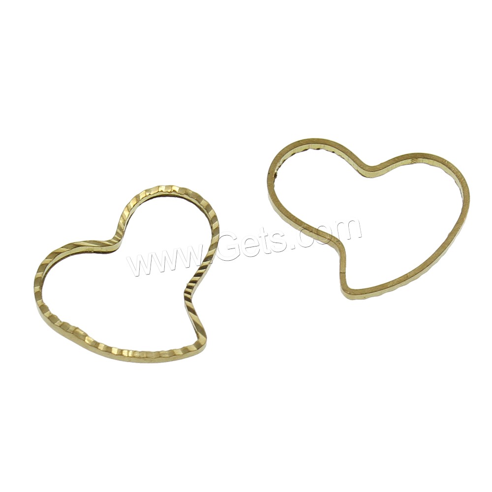Messing Verknüpfung Ring, Herz, verschiedene Größen vorhanden, originale Farbe, frei von Nickel, Blei & Kadmium, 1000PCs/Tasche, verkauft von Tasche