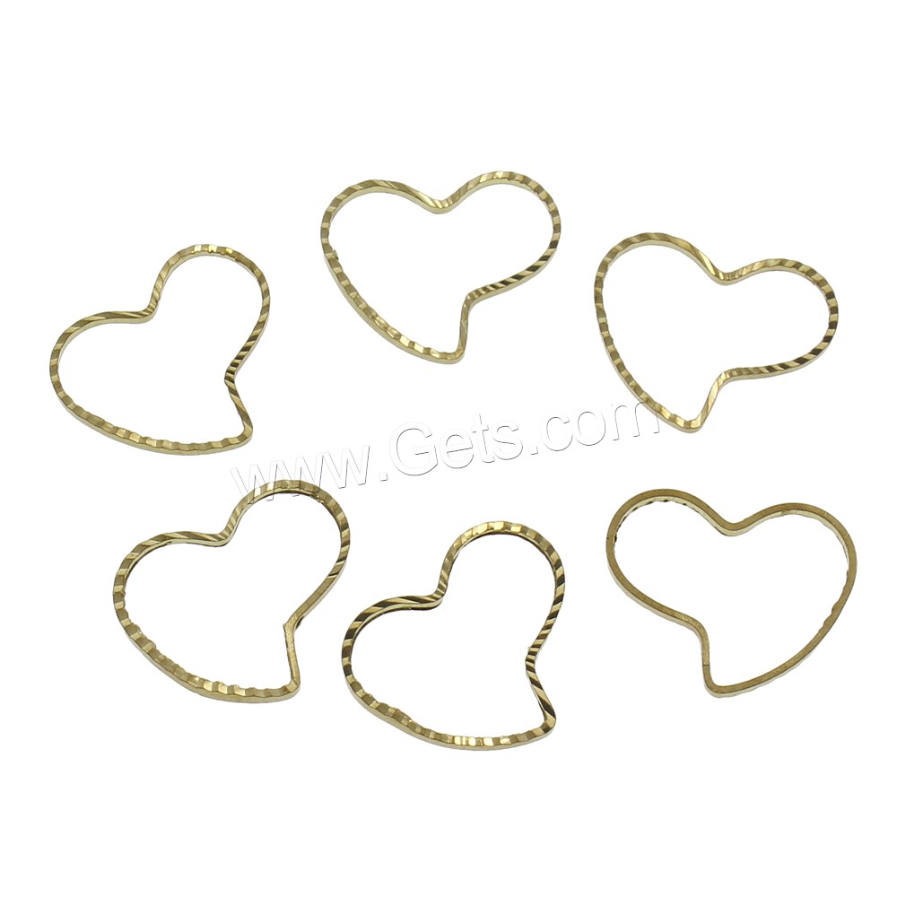 Messing Verknüpfung Ring, Herz, verschiedene Größen vorhanden, originale Farbe, frei von Nickel, Blei & Kadmium, 1000PCs/Tasche, verkauft von Tasche