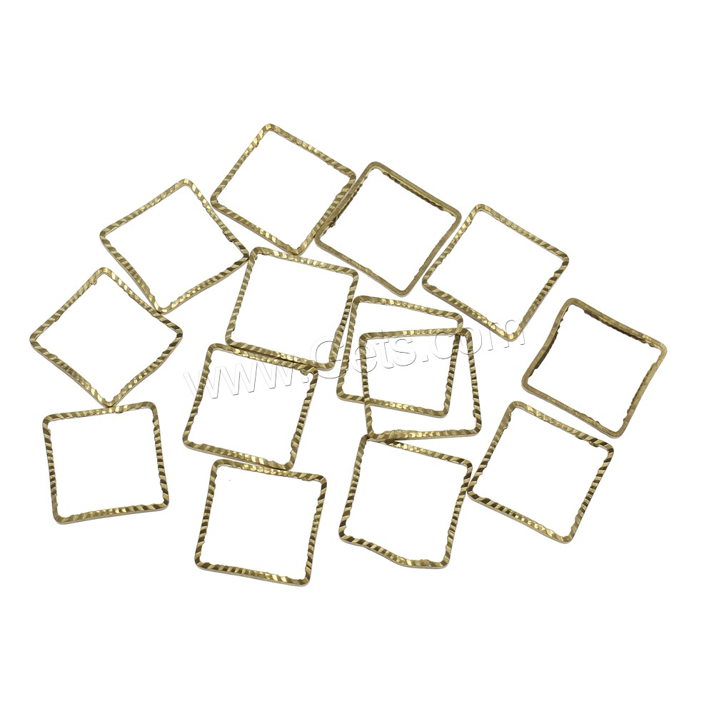 Messing Verknüpfung Ring, Quadrat, verschiedene Größen vorhanden, originale Farbe, frei von Nickel, Blei & Kadmium, 1000PCs/Tasche, verkauft von Tasche