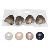 Freshwater Cultured Love Wish Pearl Oyster, Potato, mother of Pearl, mixed colors, 7-8mm 