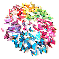 Wall Stickers, PVC Plastic, with Resin, Butterfly, sticky & 3D effect & with magnetic 60-120mm [
