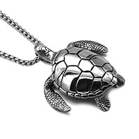 Stainless Steel Animal Pendants, Turtle, blacken Approx 3-5mm 