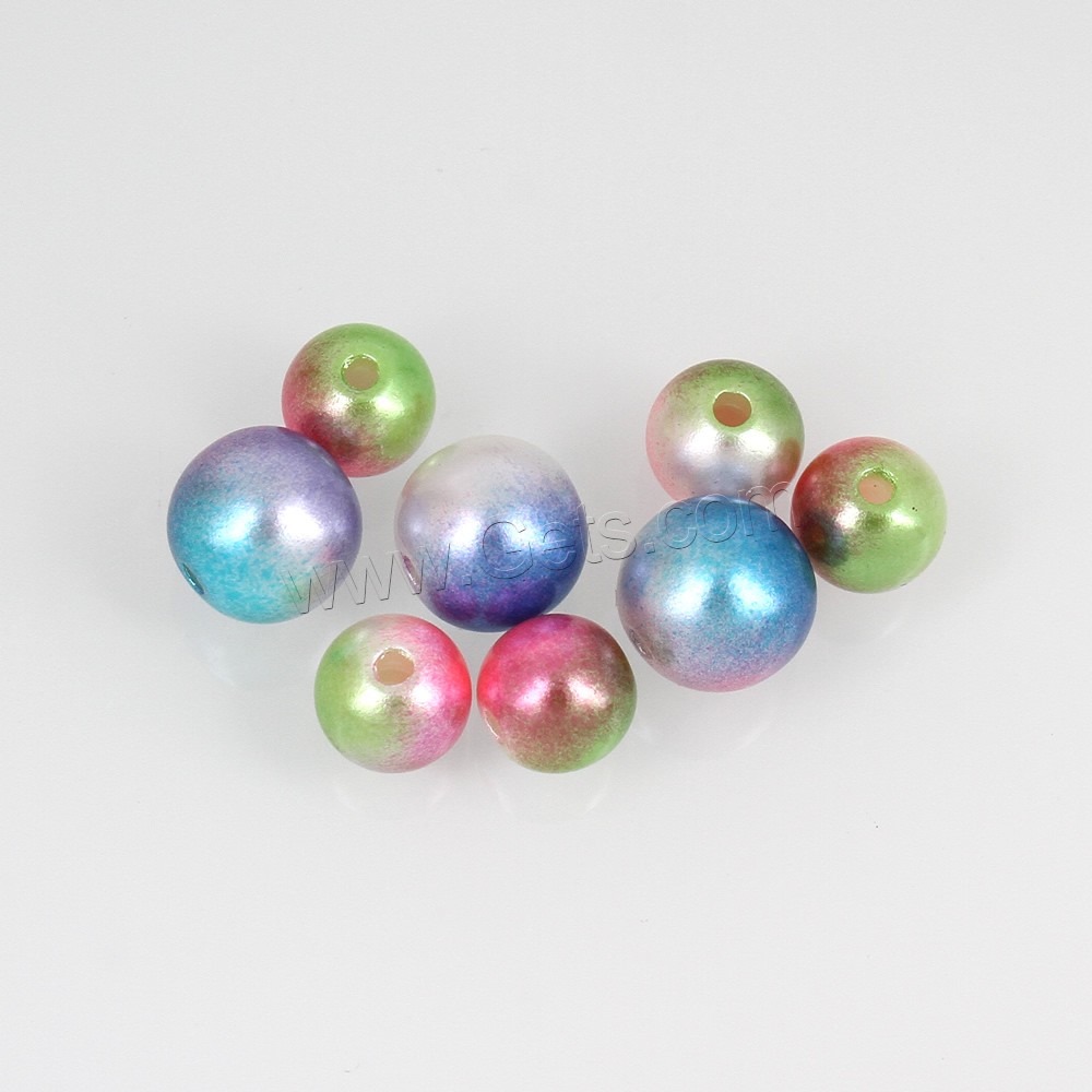 ABS Plastic Pearl Beads, Round, different styles for choice, more colors for choice, Hole:Approx 1mm, Sold By Bag